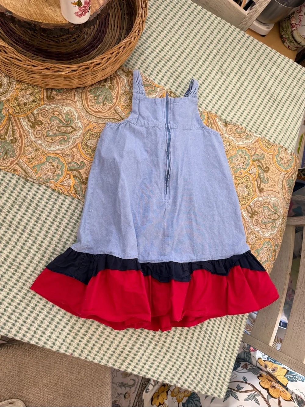 Vintage Y2K Bonnie Jean Girls American Patriotic Cotton Sundress Size 5